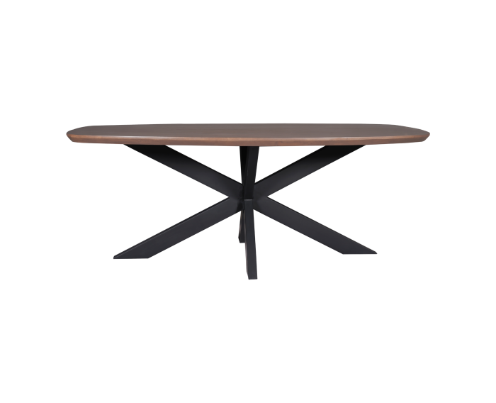 Eettafel Madison Walnut | 160 cm | Deens Ovaal | Poot Black