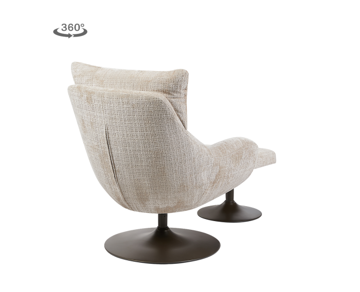 Force coffeechair 360&deg; + footstool - Cremona 14 beige
