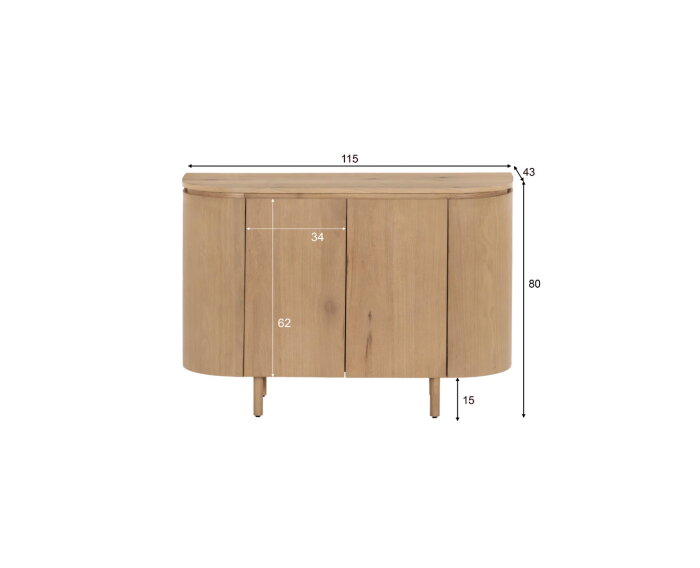 Dressoir Tobago eikenhout 115 cm - Naturel