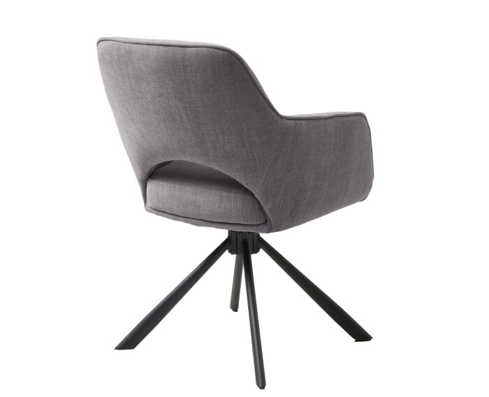 Eetkamerstoel Cowley draaibaar - Chenille - Graphite - 59x65x86 cm