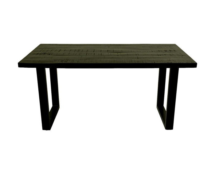 Rechthoekige eettafel Melbourne - 180x90x77 - zwart - Mangohout/metaal