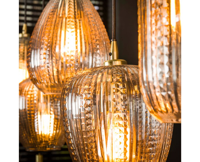 Hanglamp 5L diamond grain mix - Diamond glass