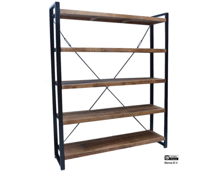 Boekenkast Britt mangohout 160 cm - Naturel