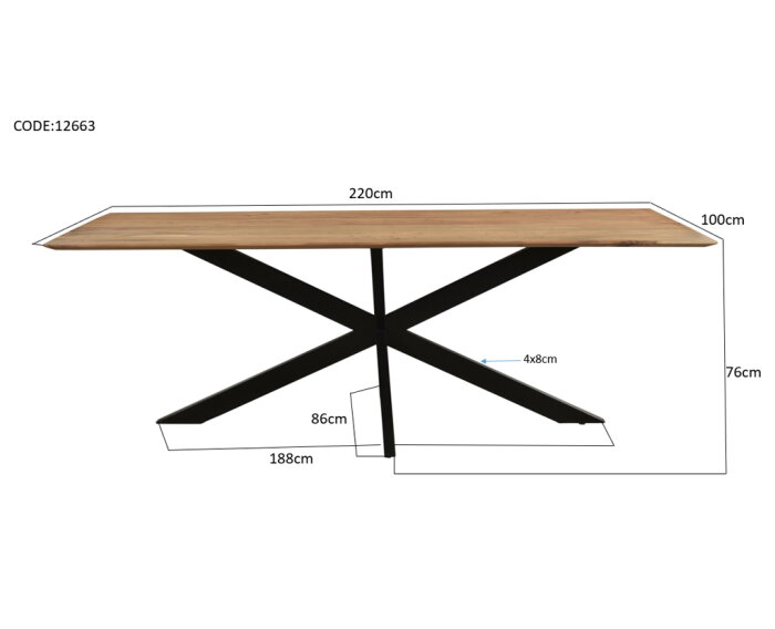 Oslo Spider Acasia 220 cm | Livingfurn