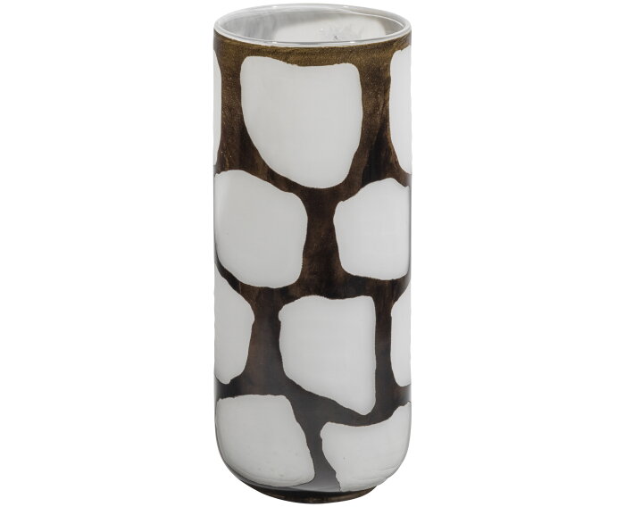 Blair Handgemaakte Vaas Xl Glas Zwart/wit - WOOOD Exclusive