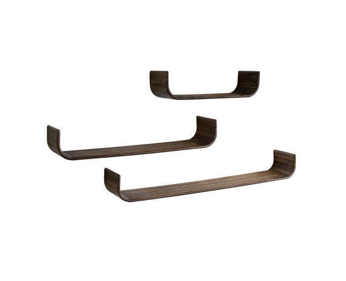 Wandplank Maya Teak U-shape set/3 - Massief teak espresso