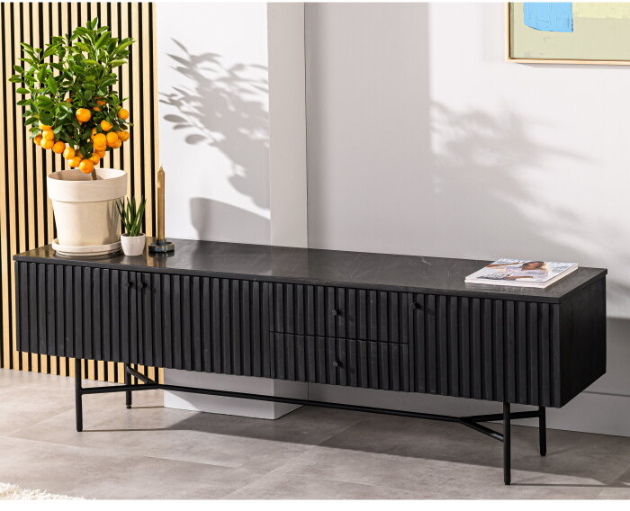 Tv-meubel, 175 cm, B340 zwart