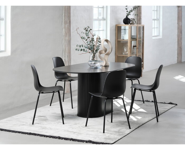 Eettafel Nola ovaal 180x95 cm eiken- zwart