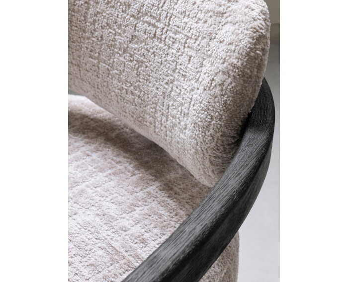 MUST Living fauteuil Kelly - Luxor Sand - zwart - 75x73x73 cm