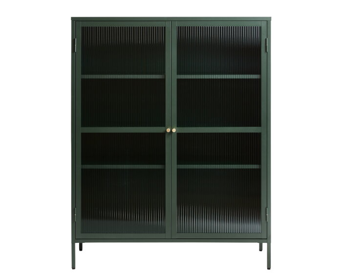 Vitrinekast Bronco metaal 140 cm - Groen
