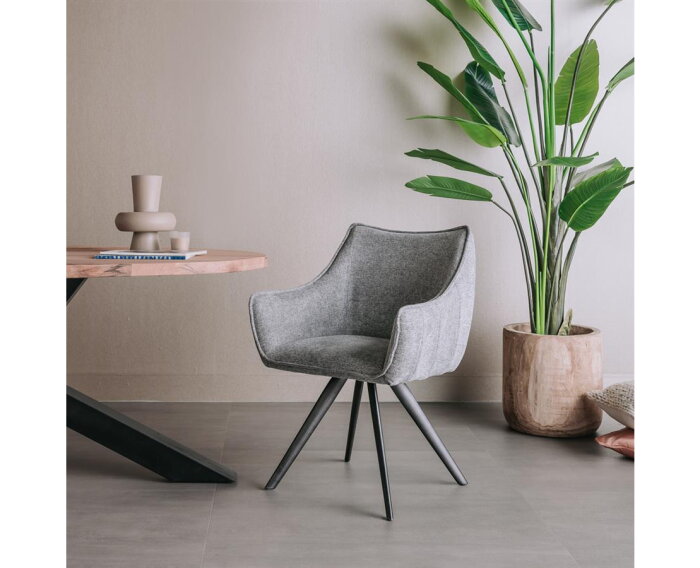 Riviera Armstoel - fabric Brego 09 middle grey (draaibaar)