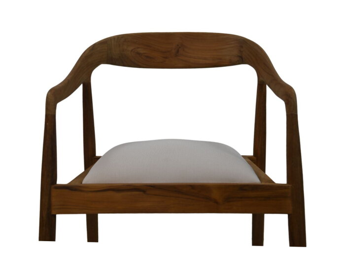 HSM Collection-Eetkamerstoel Wifera + zitting-55x41x78-Naturel/Wit-Teak/Stof
