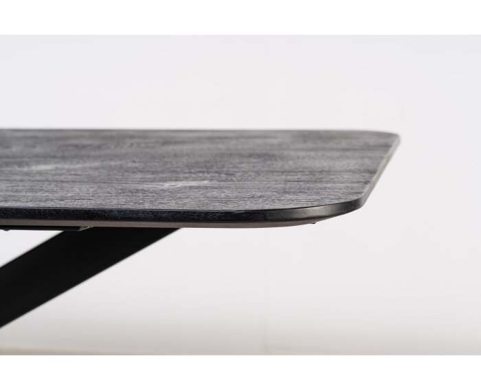 Eettafel Florence rechthoek afgerond gezandstraald 240x100 cm - Zwart | Meubelplaats