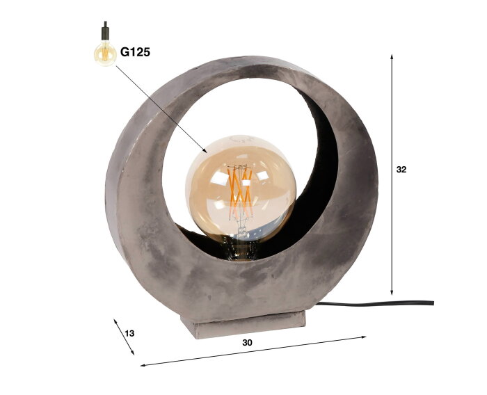 Tafellamp full moon - Oud zilver