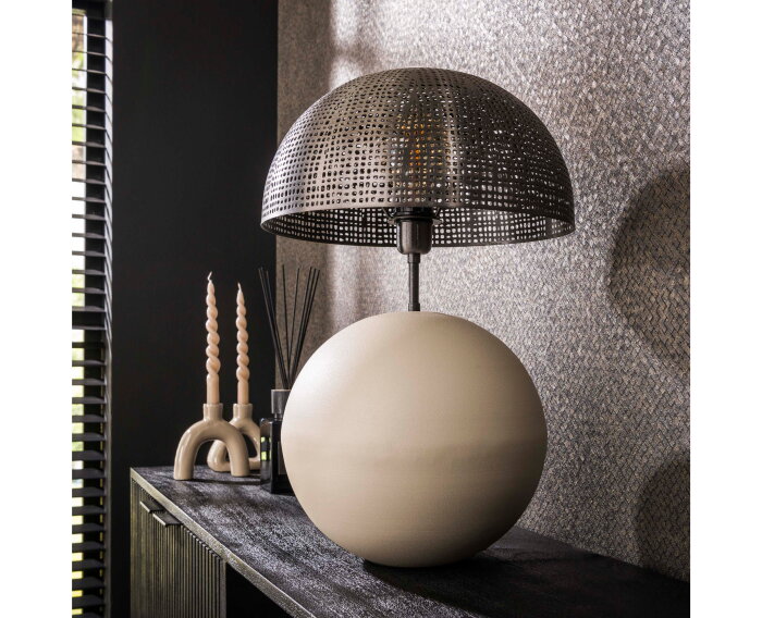 Tafellamp 1L sphere natural L - Natural grey
