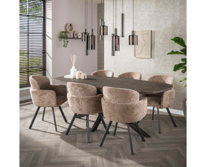 Hanglamp Sepiora 9 lampen - Sienna bruin - Hotel Chique - 116x22x150 cm - leeslamp