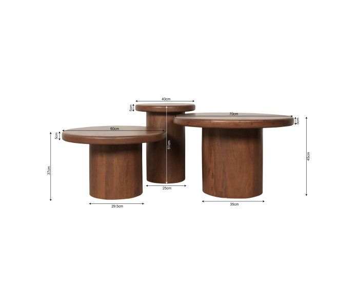 Salontafel Maya | 70 cm | Walnut