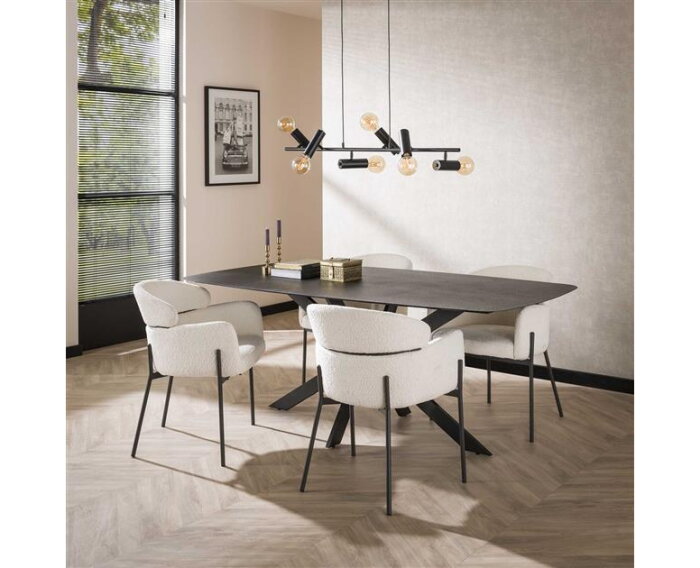 Eetkamertafel rough metal spider frame - Antraciet