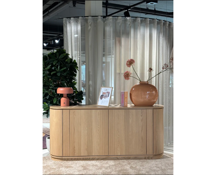 Dressoir Lazlo eiken 2-deurs 180x43x82 cm - Naturel