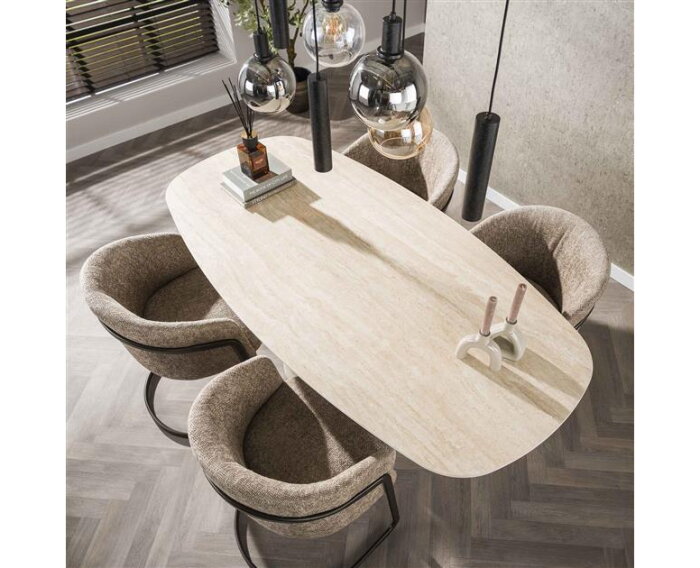 Eettafel 180 Centro - Ceramic Travertine
