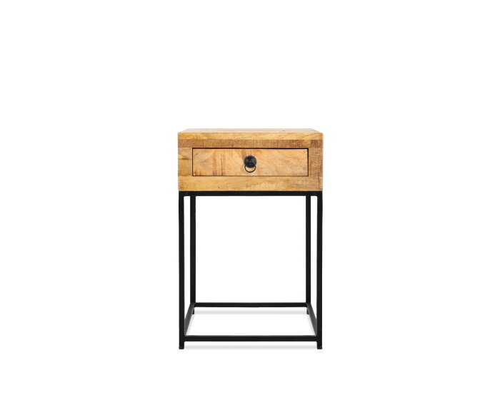 Wooden Iron Sidetable 40