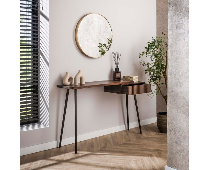 Haltafel Carve - Massief acacia drift brown