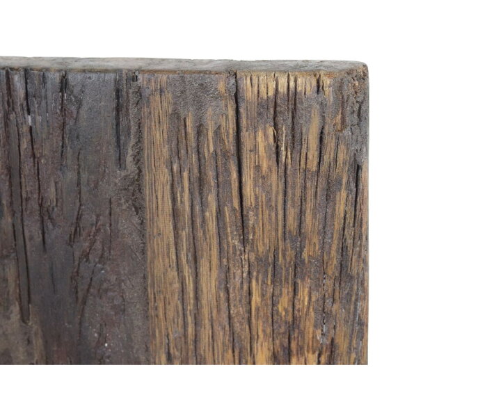 Wijnrek 6 flessen - 30x30x120 - Donkerbruin/zwart - Oud hout/metaal