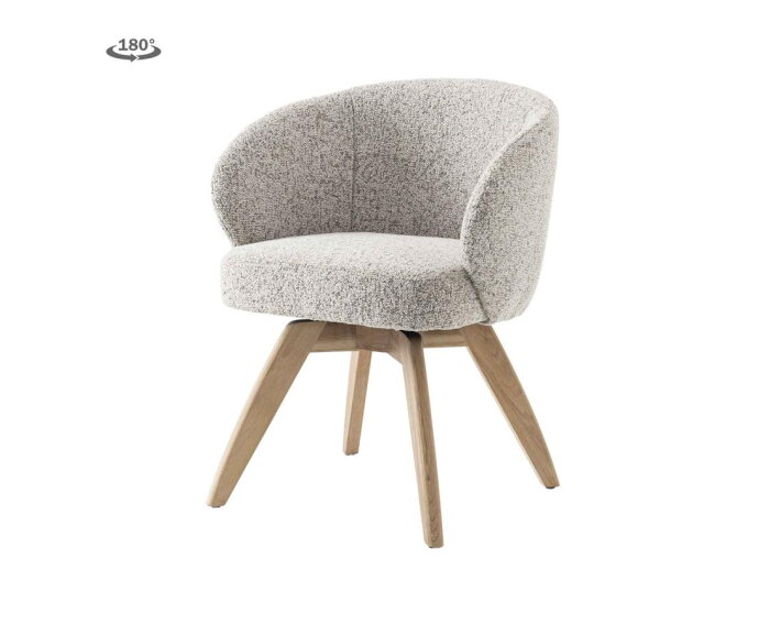 Brescia Armstoel - fabric Puente 06 beige white (draaibaar)