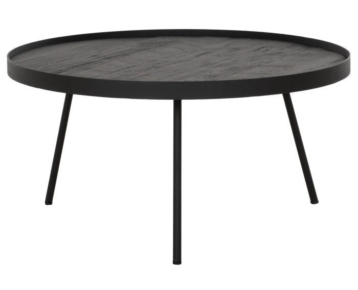 Coffee table Saturnus large BLACK,30x&Oslash;60 cm, recycled teakwood