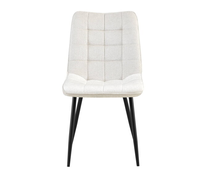 Combideal Leonardo: ronde eettafel Mangohout 120 cm met 4 Leonardo eetkamerstoelen - Stof perfect harmony - Beige
