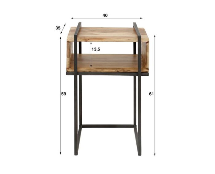 Nachtkastje Timber open vak edge acacia