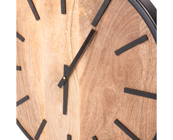 Klok mangohout metaal MEDIUM