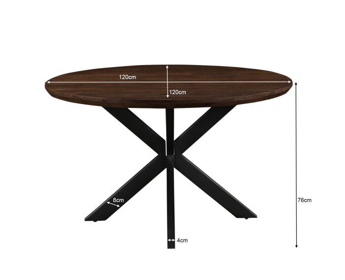 Eettafel Jesper Rond 120 cm - Bruin