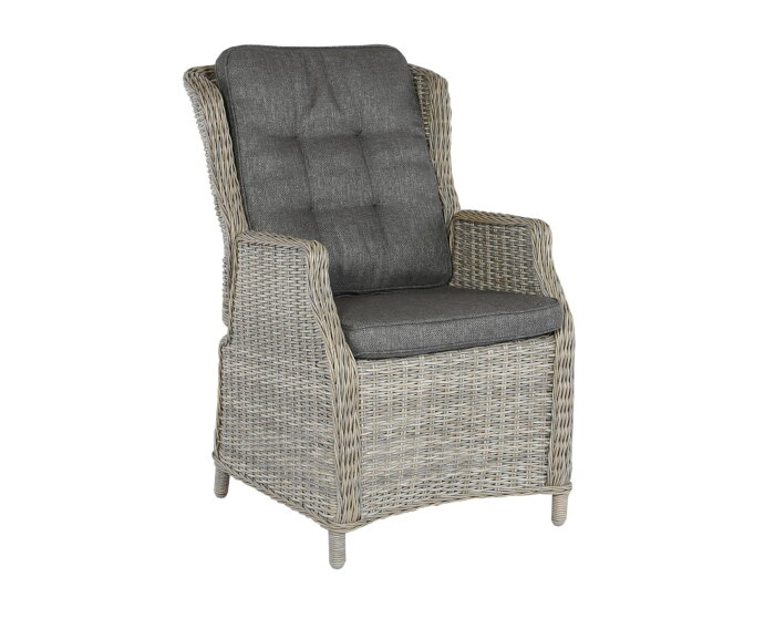 DARWIN ADJUSTABLE DINING CHAIR - RATTAN MIXED BROWN  -  ROYAL DARK GREY