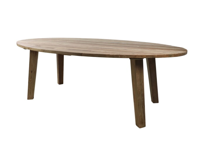 Tuintafel ovaal - 220x110x75 - Naturel - Teakhout