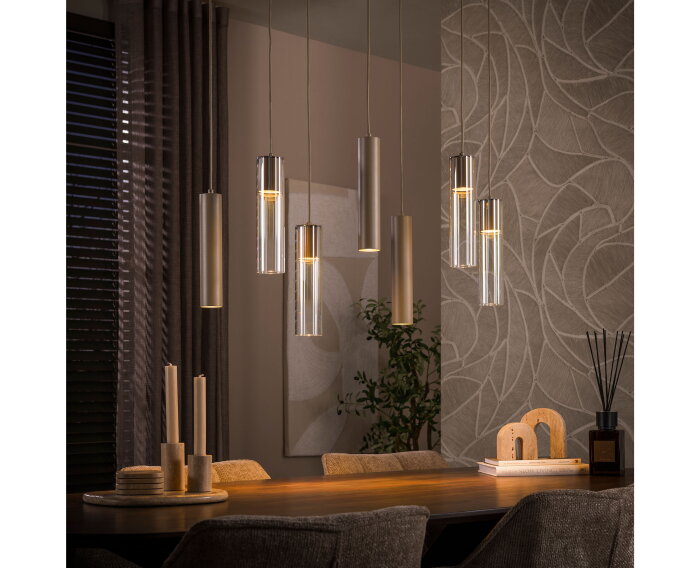 Hanglamp Lungo 4+3L - Beige