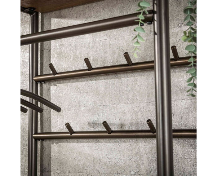 Garderobemeubel roede Luno - Drift Brown Powdercoated