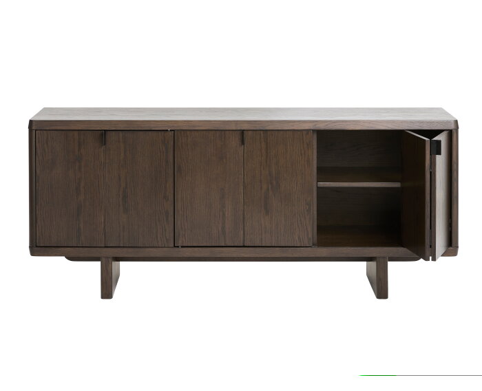 Dressoir Natu eiken 180x44x75 cm - japandi - Espresso bruin
