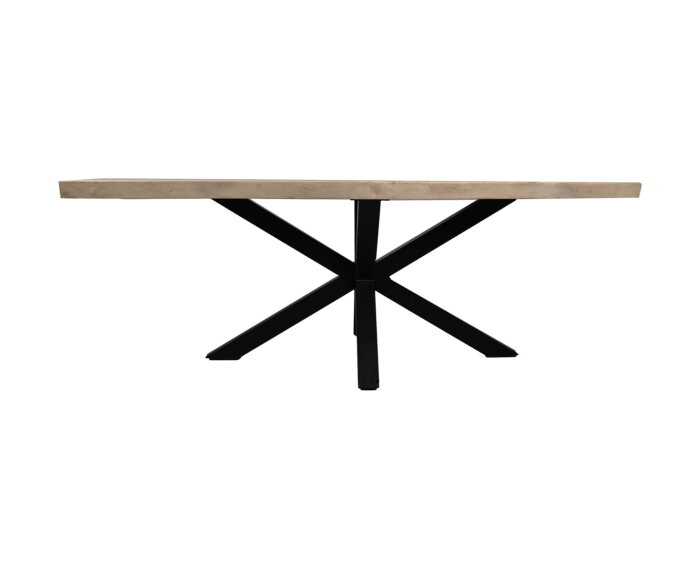Rechthoekige eettafel - 280x80-100x78 - Naturel/zwart - Munggur/metaal