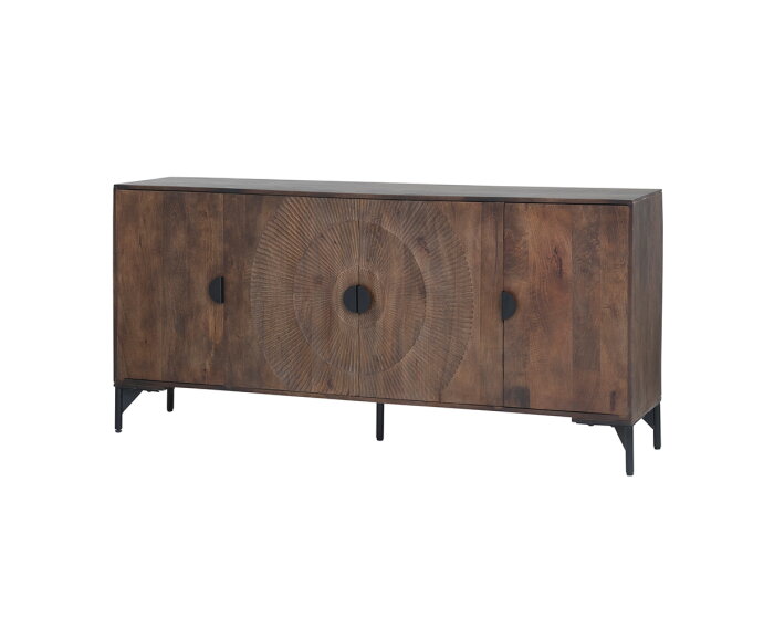 Dressoir 180 met 4 deuren, Mango Brown Walnut - Nippon Collection