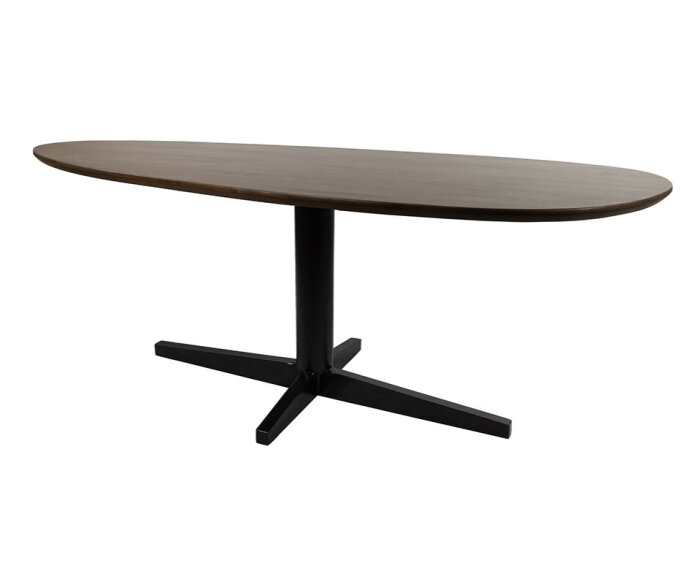 Eetkamertafel 240, organisch, poot Black, Mango Brown Walnut - Taurus Table Collection