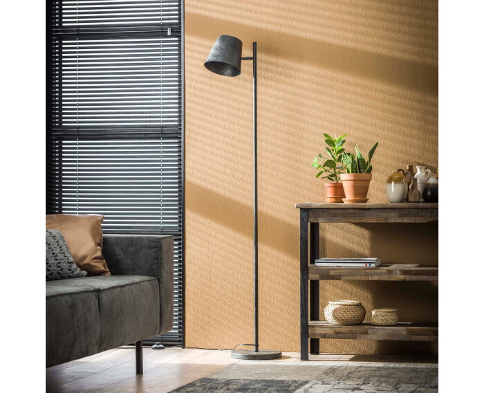 Vloerlamp 1L verstelbare metalen kap - Charcoal