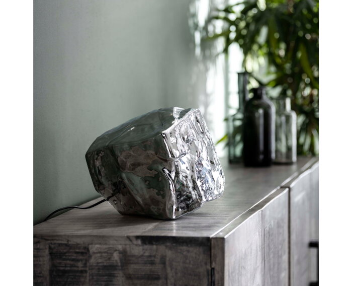 Tafellamp Rocky chromed -  glas
