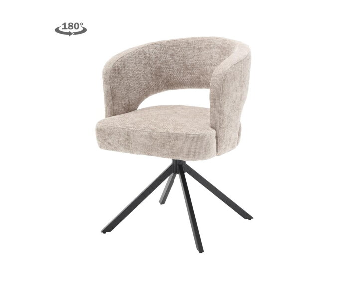 Eetkamerstoel Mura draaibaar Chenille - Beige