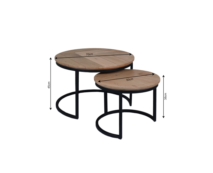 Salontafel Otik Natural Oak | 70 cm | set van 2