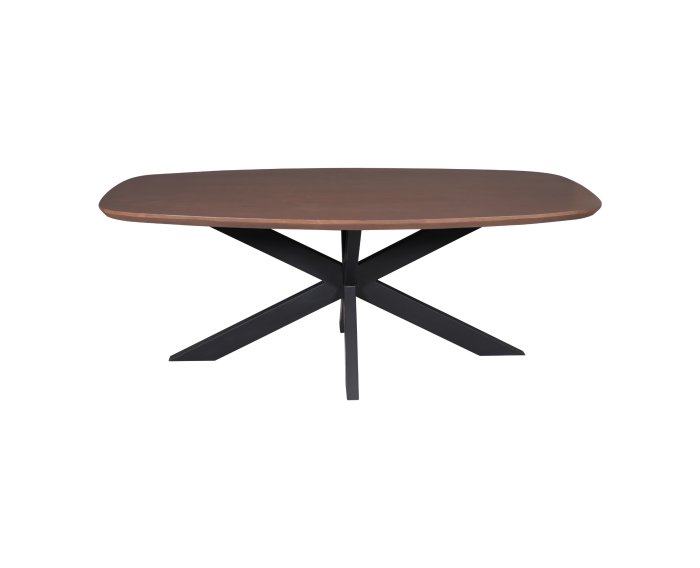 Eettafel Madison Walnut | 160 cm | Deens Ovaal | Poot Black