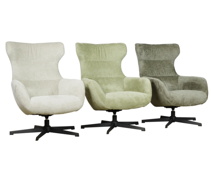 Draaifauteuil Foss stof Movie Herb 214 groen met hoge rug