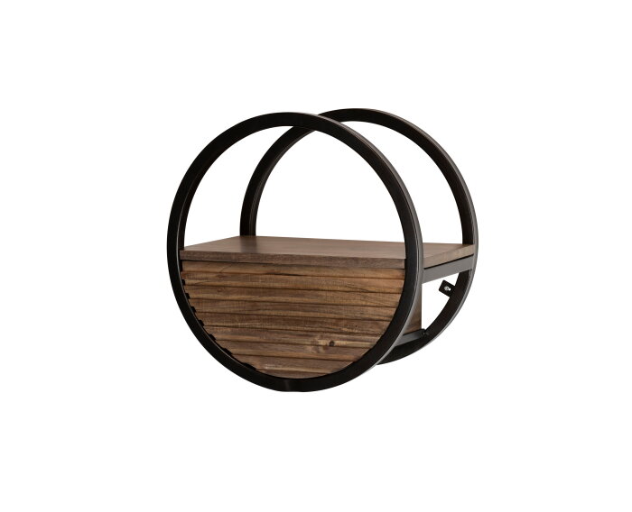 Wandschap Circular 1L &Oslash;40 - Massief acacia bruin