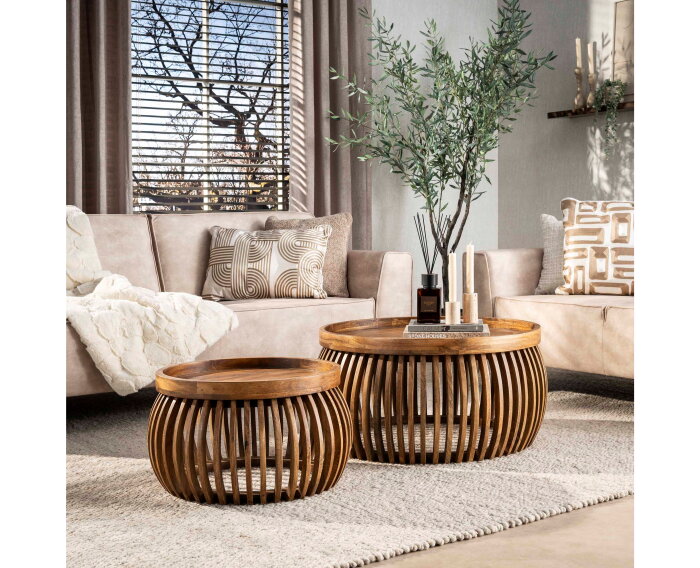 Salontafel Tweak curve set van 2 - mangohout