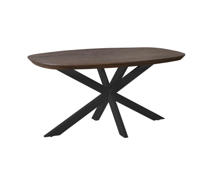 Eettafel Madison Brown | 160 cm | Deens Ovaal | Poot Black